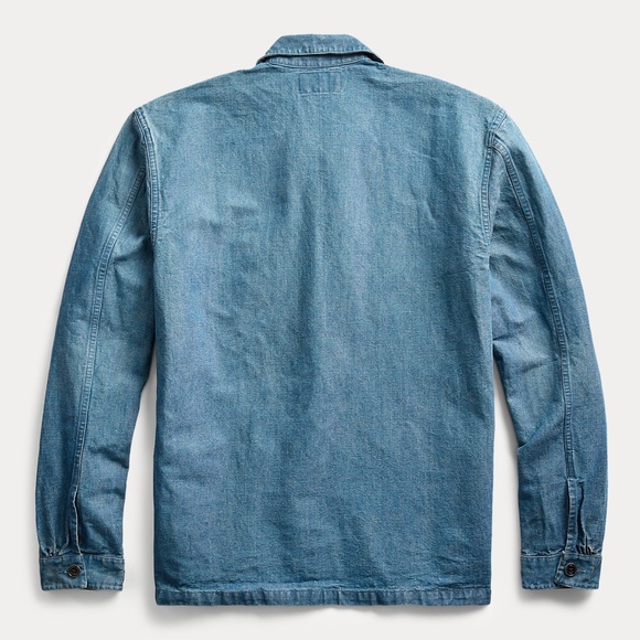 Ralph Lauren Double RRL Indigo Popover Workshirt M - Picture 2 of 13